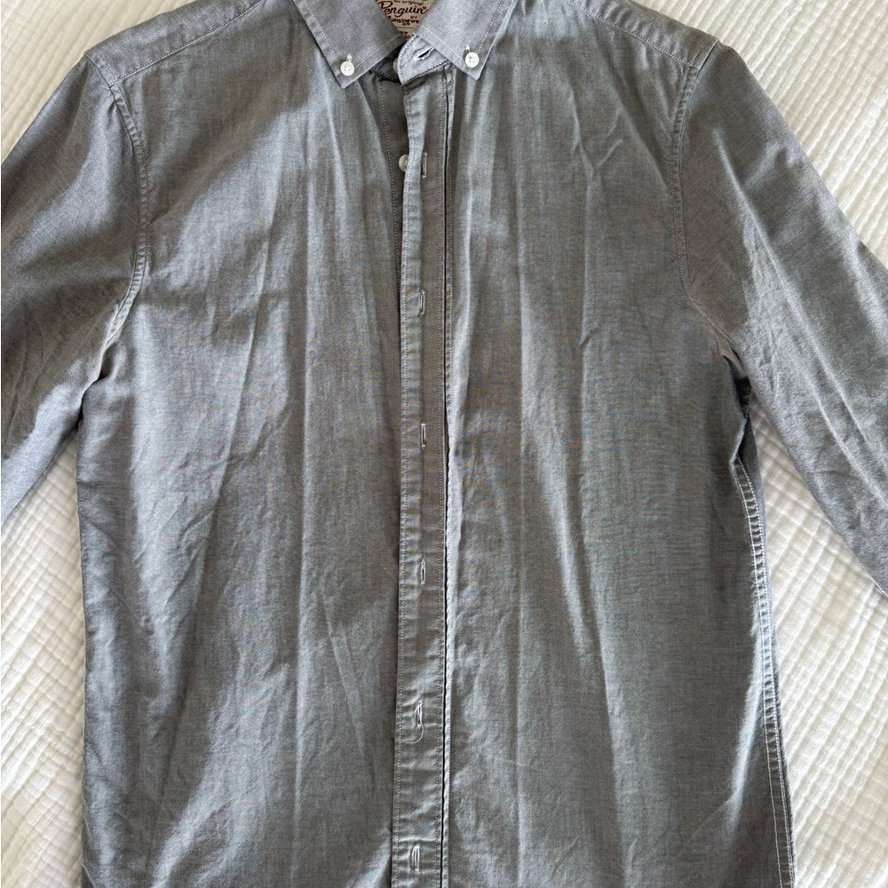 Penguin Gray Button-Up Shirt